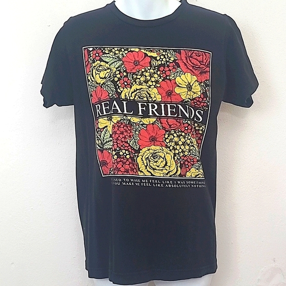 T-shirt short sleeve black 100% Cotton Floral Cynical graphic prnt Boho Hipster - Picture 3 of 5